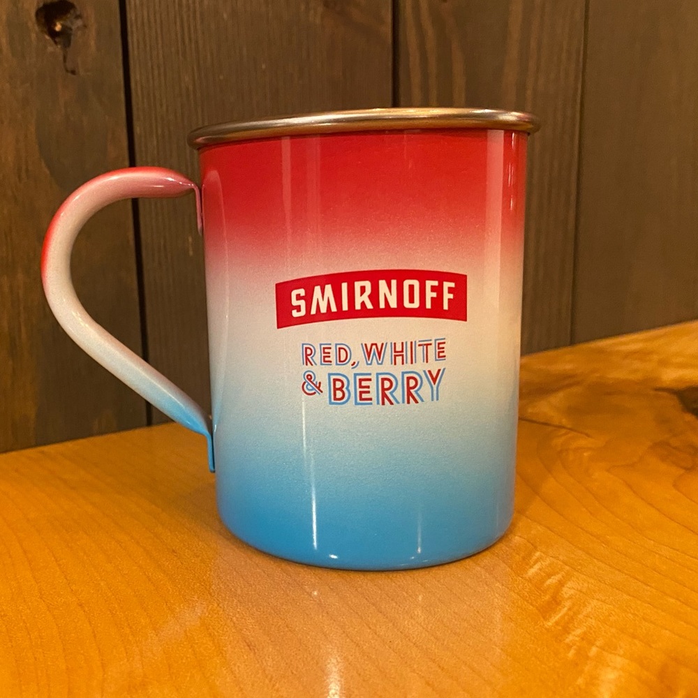 SMIRNOFF ALUMINUM MULE MUG “RED, WHITE,  & BERRY”